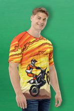 Load image into Gallery viewer, Racing Rider Pattern - Men's All Over Printed Half Sleeve T-Shirt