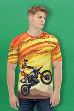 Load image into Gallery viewer, Racing Rider Pattern - Men's All Over Printed Half Sleeve T-Shirt