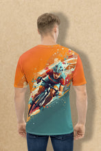 Load image into Gallery viewer, Colour Splash Cyclist - Men's All Over Printed Half Sleeve T-Shirt