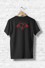Load image into Gallery viewer, Heartbeat Harmony Front & Back Design - Men's Round Neck Half Sleeve T-Shirt