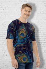 Load image into Gallery viewer, Peacock Feather Pattern - Men's All Over Printed Half Sleeve T-Shirt