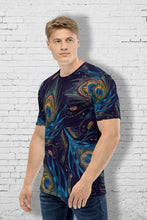 Load image into Gallery viewer, Peacock Feather Pattern - Men's All Over Printed Half Sleeve T-Shirt