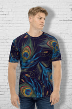 Load image into Gallery viewer, Peacock Feather Pattern - Men's All Over Printed Half Sleeve T-Shirt