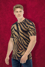 Load image into Gallery viewer, Tiger Skin Pattern - Men's All Over Printed Half Sleeve T-Shirt