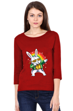 Load image into Gallery viewer, Rainbow Rabbit - Women's Round Neck Full Sleeve T-Shirt
