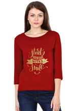 Load image into Gallery viewer, Start Your Day with Smile - Women's Round Neck Full Sleeve T-Shirt