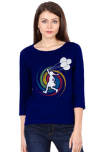 Load image into Gallery viewer, Rainbow Cyclotron and Girl - Women's Round Neck Full Sleeve T-Shirt