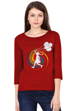 Load image into Gallery viewer, Rainbow Cyclotron and Girl - Women's Round Neck Full Sleeve T-Shirt