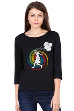 Load image into Gallery viewer, Rainbow Cyclotron and Girl - Women's Round Neck Full Sleeve T-Shirt