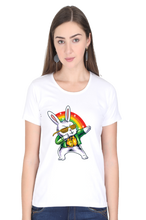 Load image into Gallery viewer, Rainbow Rabbit - Women's Round Neck Half Sleeve T-Shirt