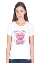 Load image into Gallery viewer, Cute Pig - Women's Round Neck Half Sleeve T-Shirt