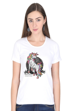 Load image into Gallery viewer, Unicorn Strong and Wisdom - Women's Round Neck Half Sleeve T-Shirt