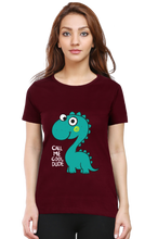 Load image into Gallery viewer, Call Me Cool Dude Dino - Women's Round Neck Half Sleeve T-Shirt