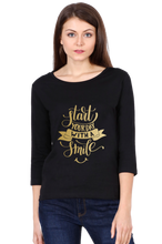 Load image into Gallery viewer, Start Your Day with Smile - Women's Round Neck Full Sleeve T-Shirt