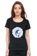 Load image into Gallery viewer, Unicorn Whale - Women's Round Neck Half Sleeve T-Shirt