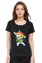 Load image into Gallery viewer, Rainbow Rabbit - Women's Round Neck Half Sleeve T-Shirt