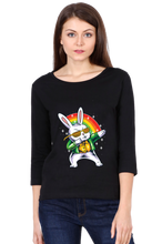 Load image into Gallery viewer, Rainbow Rabbit - Women's Round Neck Full Sleeve T-Shirt