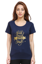 Load image into Gallery viewer, Start Your Day with Smile - Women's Round Neck Half Sleeve T-Shirt