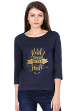 Load image into Gallery viewer, Start Your Day with Smile - Women's Round Neck Full Sleeve T-Shirt