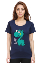 Load image into Gallery viewer, Call Me Cool Dude Dino - Women's Round Neck Half Sleeve T-Shirt