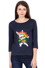 Load image into Gallery viewer, Rainbow Rabbit - Women's Round Neck Full Sleeve T-Shirt