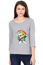 Load image into Gallery viewer, Rainbow Rabbit - Women's Round Neck Full Sleeve T-Shirt