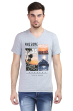 Load image into Gallery viewer, Awesome-Men's V-Neck Half Sleeve T-Shirt