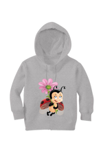 Load image into Gallery viewer, Lady Bug Holding Flower - Kid's Hooded SweatShirt