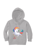 Load image into Gallery viewer, Be Happy Unicorn - Kid's Hooded SweatShirt