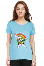Load image into Gallery viewer, Rainbow Rabbit - Women's Round Neck Half Sleeve T-Shirt