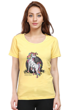 Load image into Gallery viewer, Unicorn Strong and Wisdom - Women's Round Neck Half Sleeve T-Shirt