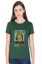 Load image into Gallery viewer, Zombie's Eat - Women's Round Neck Half Sleeve T-Shirt
