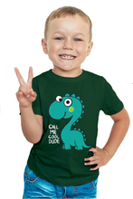 Load image into Gallery viewer, Call Me Cool Dude Dino - Kid's Round Neck Half Sleeve T-Shirt