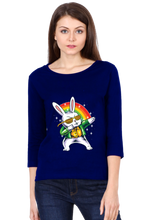 Load image into Gallery viewer, Rainbow Rabbit - Women's Round Neck Full Sleeve T-Shirt