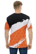 Load image into Gallery viewer, BG on Orange Hive - Men's All Over Printed Half Sleeve T-Shirt