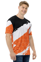 Load image into Gallery viewer, BG on Orange Hive - Men's All Over Printed Half Sleeve T-Shirt