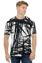 Load image into Gallery viewer, Black Stroke Pattern - Men's All Over Printed Half Sleeve T-Shirt