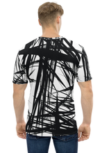 Load image into Gallery viewer, Black Stroke Pattern - Men's All Over Printed Half Sleeve T-Shirt