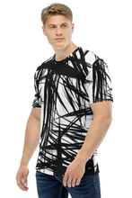 Load image into Gallery viewer, Black Stroke Pattern - Men's All Over Printed Half Sleeve T-Shirt