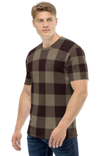Load image into Gallery viewer, Black and Olive Green Pattern - Men's All Over Printed Half Sleeve T-Shirt