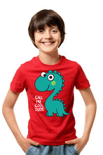 Load image into Gallery viewer, Call Me Cool Dude Dino - Kid's Round Neck Half Sleeve T-Shirt