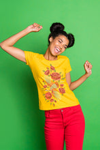 Load image into Gallery viewer, Crane Bird and Flower - Women's Round Neck Half Sleeve T-Shirt