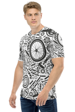 Load image into Gallery viewer, Cycle Mechanical Doodle - Men's All Over Printed Half Sleeve T-Shirt