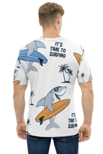 Load image into Gallery viewer, Surfing Shark Pattern - Men's All Over Printed Half Sleeve T-Shirt
