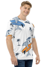 Load image into Gallery viewer, Surfing Shark Pattern - Men's All Over Printed Half Sleeve T-Shirt