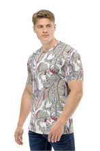 Load image into Gallery viewer, Tropical Plant Seamless Pattern - Men's All Over Printed Round Neck Half Sleeve T-Shirt