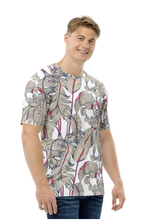 Load image into Gallery viewer, Tropical Plant Seamless Pattern - Men's All Over Printed Round Neck Half Sleeve T-Shirt