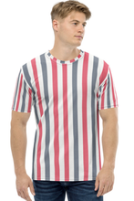 Load image into Gallery viewer, Vertical Straight Long Stripe - Men's All Over Printed Half Sleeve T-Shirt