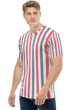 Load image into Gallery viewer, Vertical Straight Long Stripe - Men's All Over Printed Half Sleeve T-Shirt