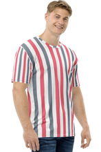 Load image into Gallery viewer, Vertical Straight Long Stripe - Men's All Over Printed Half Sleeve T-Shirt